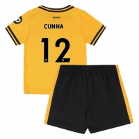Camisa de Futebol Wolves Matheus Cunha #12 Equipamento Principal Infantil 2024-25 Manga Curta (+ Calças curtas)